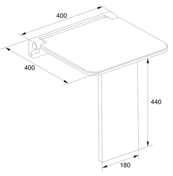 Mereo, Scaun de duș Mereo cu picior de susținere, duroplast, alb, MER-CSS121P