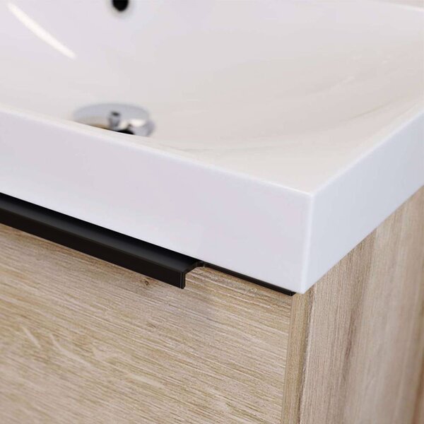 Mereo, Mereo Mailo, mobilier baie 80 cm, stejar Riviera, mâner negru, MER-CN521SBN