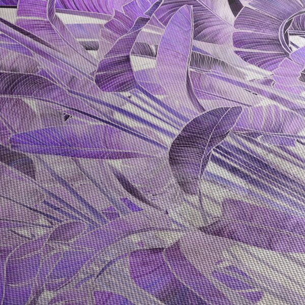 Tablou - Frunze violet în tencuială (90x60 cm)