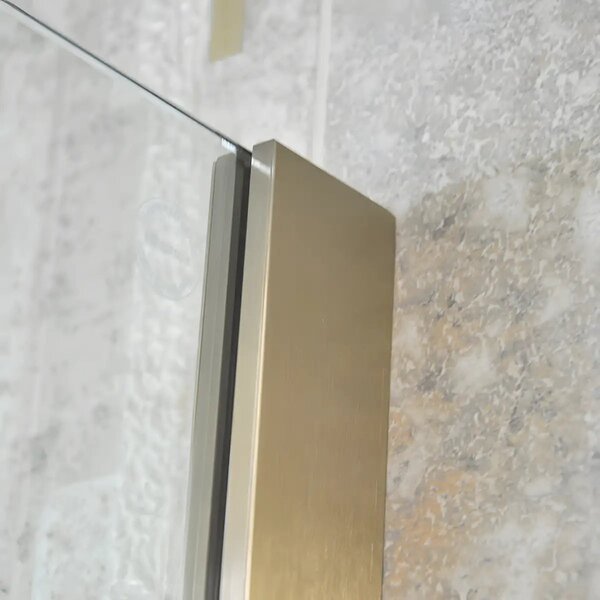 Paravan Dus Walk-In Una 80x195cm, Sticla Securizata 8mm, Profil Aluminiu Auriu