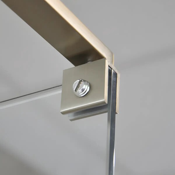 Paravan Dus Walk-In Una 80x195cm, Sticla Securizata 8mm, Profil Aluminiu Auriu
