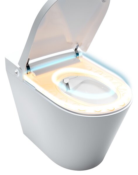 Mereo, WC Mereo cu bideu electronic integrat, FĂRĂ RAND, 592x380x430 cm, ceramic, cu scaune incluse, MER-VSD110S2