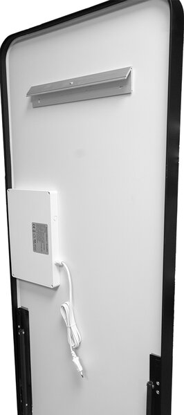 Mereo, Oglindă pătrată Mereo 500x1700 mm, iluminare LED, suspendată și de stat, ramă neagră, MER-CN188