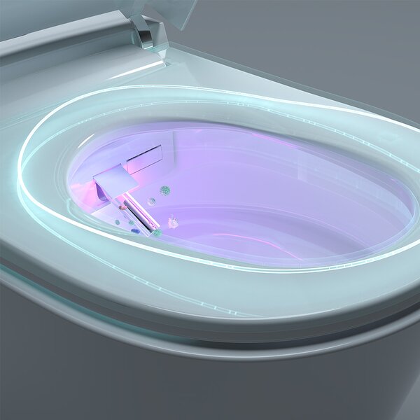 Mereo, WC Mereo cu bideu electronic integrat, FĂRĂ RAND, 592x380x430 cm, ceramic, cu scaune incluse, MER-VSD110S2