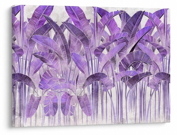 Tablou - Frunze violet în tencuială (70x50 cm)