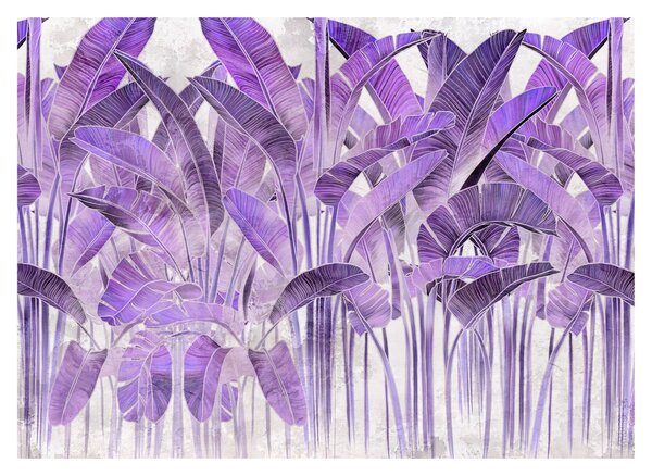 Tablou - Frunze violet în tencuială (70x50 cm)