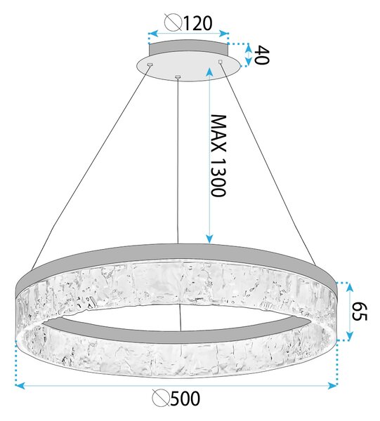 Lampa LED LHJ046-CP 50 cm GOLD