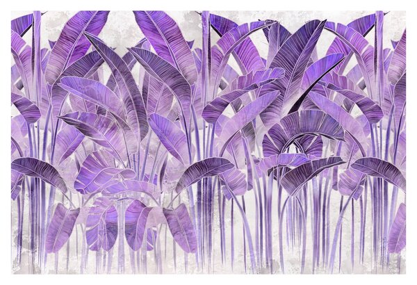 Tablou - Frunze violet în tencuială (90x60 cm)