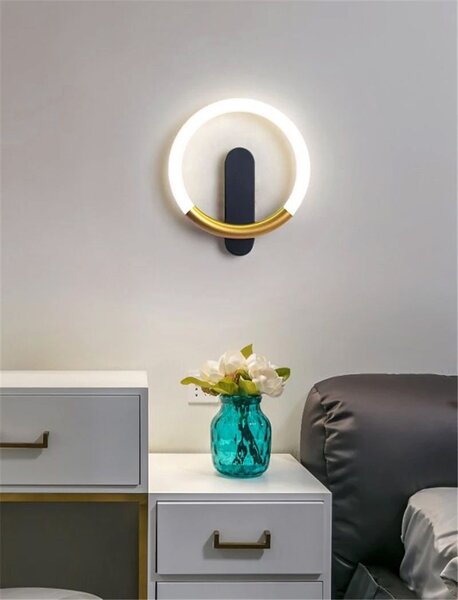 APLICĂ DE PERETE LED LHJ068-W C BRUSH GOLD/BLACK