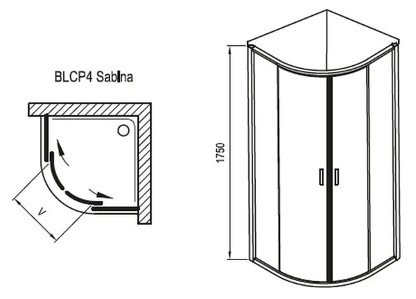 Ravak Blix cabină de duș 90x90 cm semicircular alb luciu/sticlă transparentă 3B270140Z1