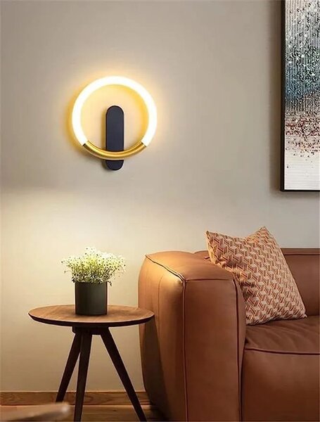 APLICĂ DE PERETE LED LHJ068-W C BRUSH GOLD/BLACK