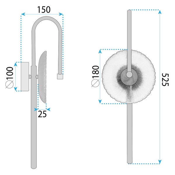 APLICĂ DE PERETE LED LHJ072-W BRUSH GOLD