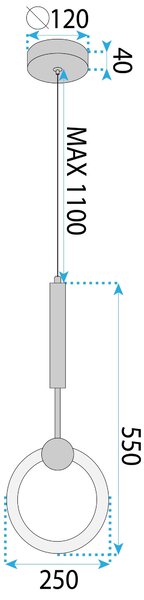 Lampă suspendată LED LHJ059-1CP Brush Gold