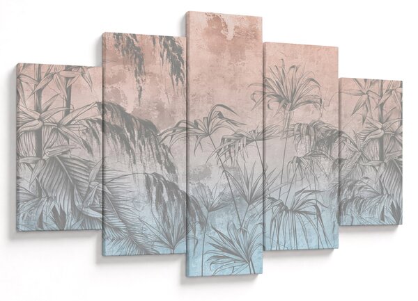 Tablou - Plante tropicale pe perete (150x105 cm)