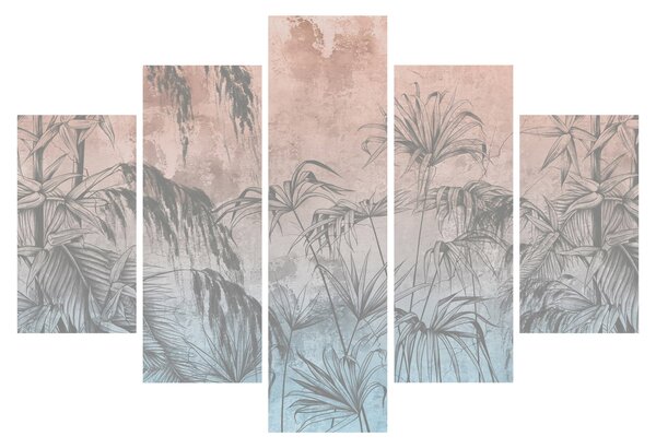 Tablou - Plante tropicale pe perete (150x105 cm)