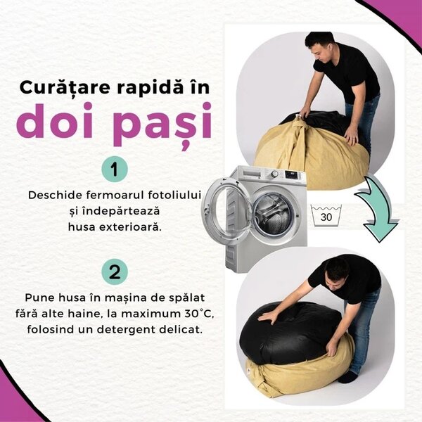 Fotoliu puf Nirvana Gigant, Material Textil - Fandango