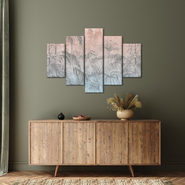 Tablou - Plante tropicale pe perete (150x105 cm)