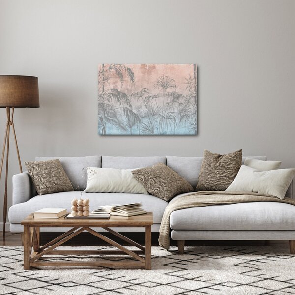 Tablou - Plante tropicale pe perete (70x50 cm)