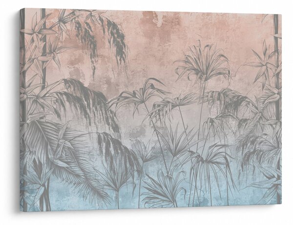 Tablou - Plante tropicale pe perete (70x50 cm)