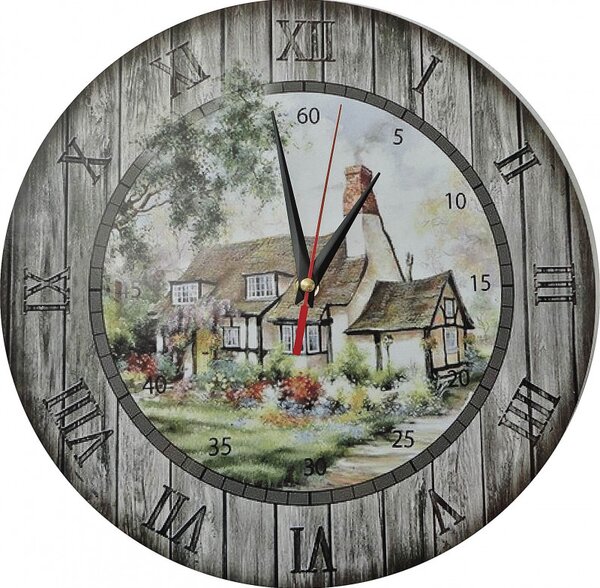 Ceas de perete din lemn Cottage - HORNET