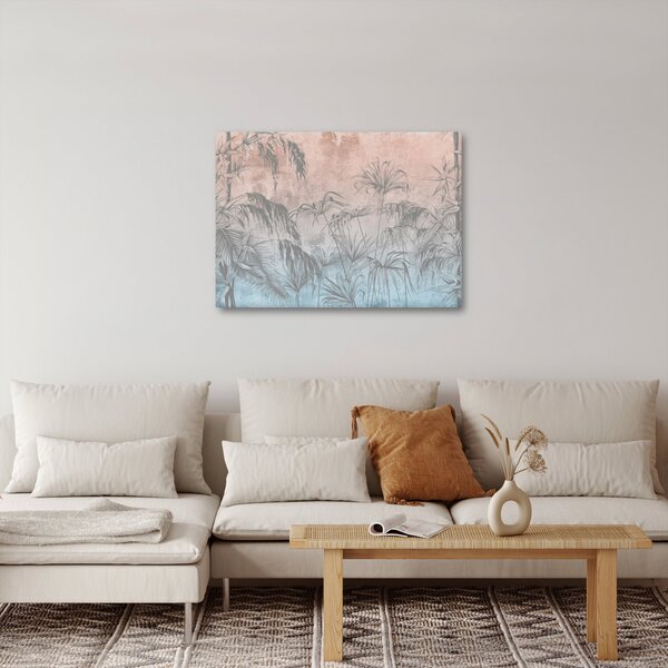 Tablou - Plante tropicale pe perete (70x50 cm)
