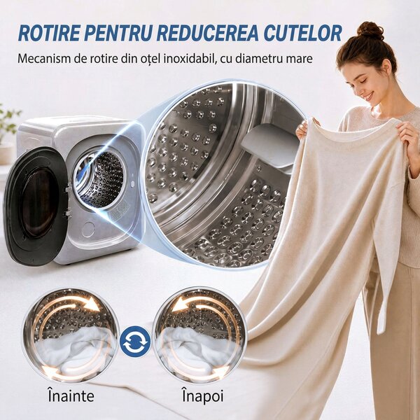 HOMCOM Uscător de Rufe cu Capacitate de 4kg, cu Temporizator, Încărcare Frontală, Argintiu | Aosom Romania