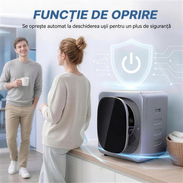 HOMCOM Uscător de Rufe cu Capacitate de 4kg, cu Temporizator, Încărcare Frontală, Argintiu | Aosom Romania