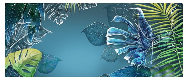 Tablou - Frunzele plantelor tropicale (120x50 cm)