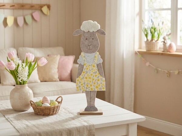 Decoratiune de Pasti FELT SHEEP 50 cm - mai multe culori Culoare: Galben