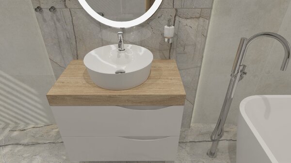 LaVita Caribe lavoar 43.5x43.5 cm rotund de blat alb luciu 5908211479415