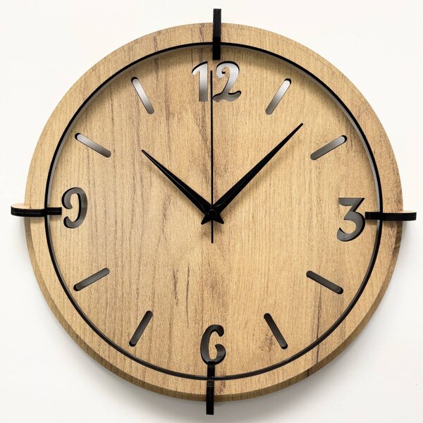 Ceas de perete modern Golden Oak | HOOP