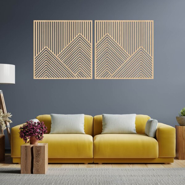 Decorațiune murală cu două fire de munte cu linii geometrice | LERA