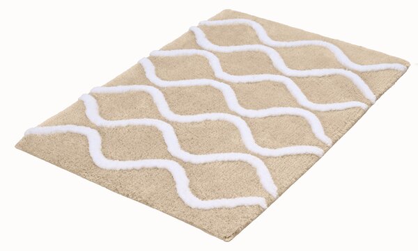 Kleine Wolke Piana covor de baie 90x60 cm dreptunghiular alb-bej 9180226519