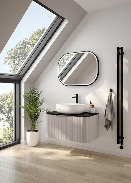 Oltens Stang (s) calorifer de baie decorativ 180x18 cm negru mat 55025300