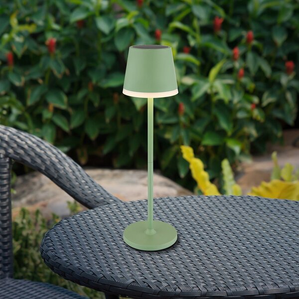 Globo Lumină solară LED, metal, verde deschis, înălțime 41 cm, IP44, Verde, Metal