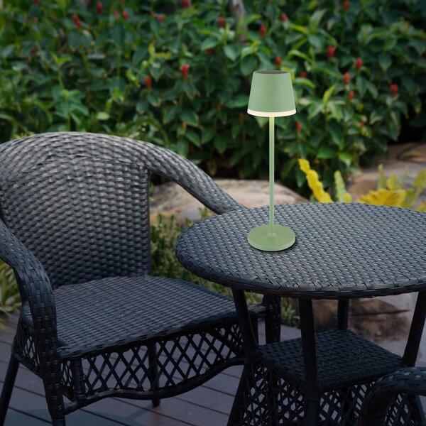 Globo Lumină solară LED, metal, verde deschis, înălțime 41 cm, IP44, Verde, Metal
