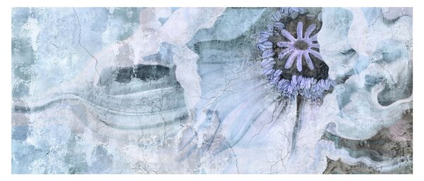 Tablou - Frescă florală pe un perete de cărămidă (120x50 cm)