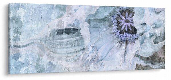 Tablou - Frescă florală pe un perete de cărămidă (120x50 cm)