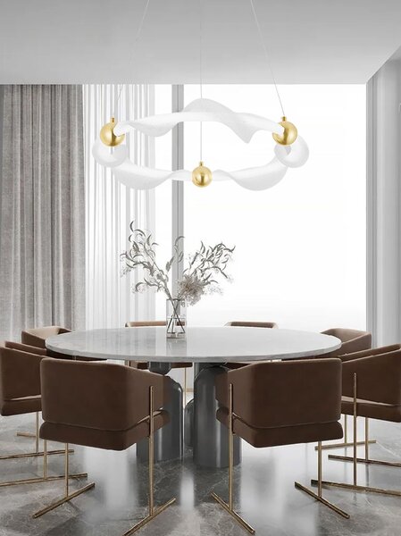 Lampa LED G010-CP WHITE/GOLD