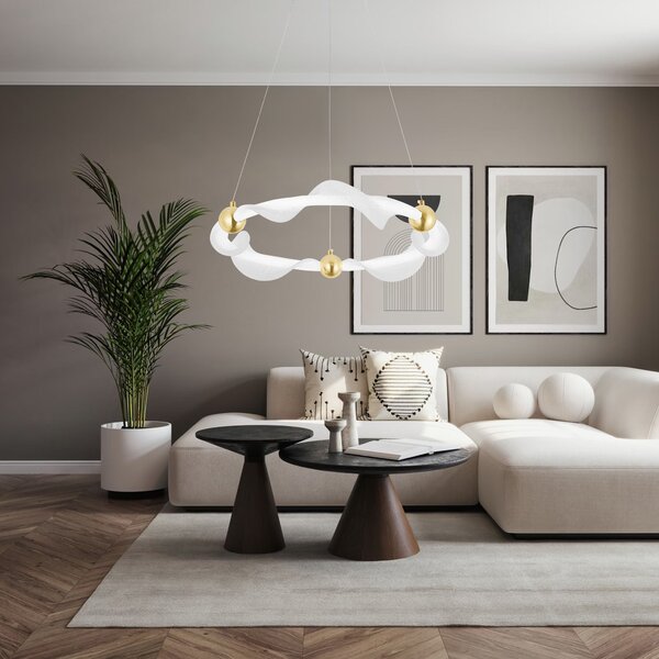 Lampa LED G010-CP WHITE/GOLD