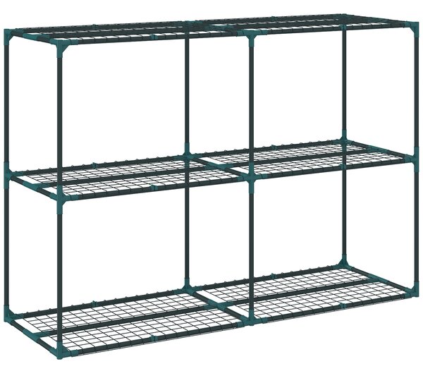 Outsunny Suport Vertical pentru Plante cu 3 Niveluri din Oțel și Plastic, Suport Ghivece pentru Interior și Exterior, Grădină, Balcon, 143x48x100 cm, Verde Închis | Aosom Romania