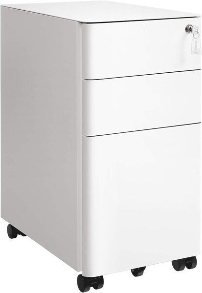 RollBox metalic -White30 - casetiera metalica de birou -3 sertare