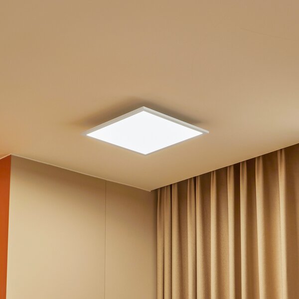 Lindby Panou LED Lamin, alb, 40 cm, CCT, dimabil, telecomandă, reglabil, Alb, Camera de zi / sufragerie, Metal, Modern