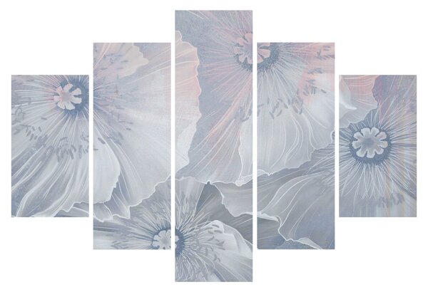 Tablou - Flori albastre pe perete (150x105 cm)