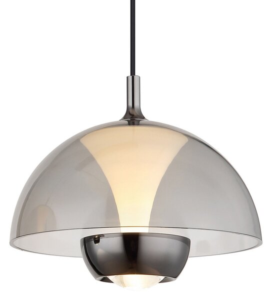 Globo Arus Lampă suspendată LED, gri fum, lungime 68 cm, plastic, Gri, Camera de zi / sufragerie, Plastic