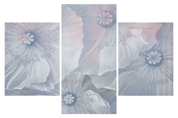 Tablou - Flori albastre pe perete (90x60 cm)
