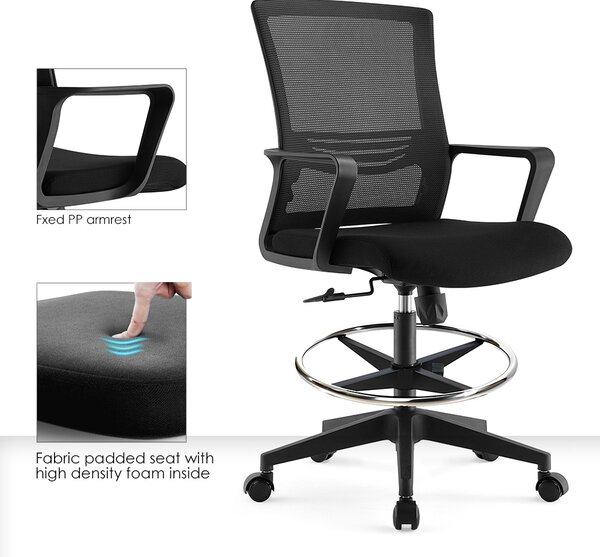 ErgoDynamic Emma Black scaun inalt de birou cu suport picioare si roti cu franare la presiune!!