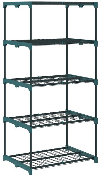Outsunny Suport pentru Plante Vertical cu 5 Niveluri din Oțel și Plastic, Suport Ghivece pentru Interior și Exterior Grădină Balcon, 67x49x138 cm, Verde Închis | Aosom Romania