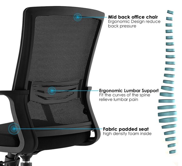ErgoDynamic Emma Black scaun inalt de birou cu suport picioare si roti cu franare la presiune!!