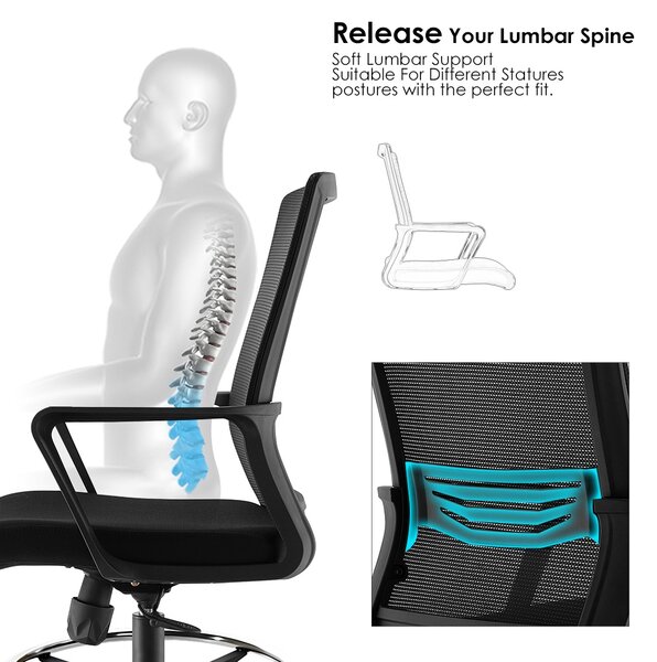 ErgoDynamic Emma Black scaun inalt de birou cu suport picioare si roti cu franare la presiune!!